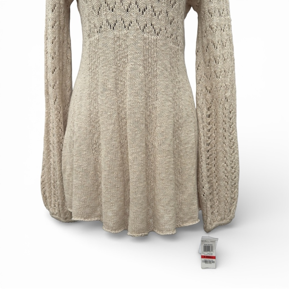 Style & Co NWT Cotton Blend Open Knit XS Lightweight Sweater Dress Cozy Feminine - Picture 4 of 14